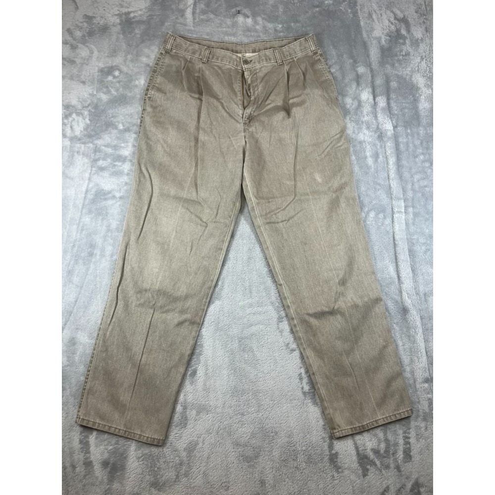 Vintage Levis Pants Mens 36x31 Grey Khaki Officer Corps Chino Pleated 90s 80s